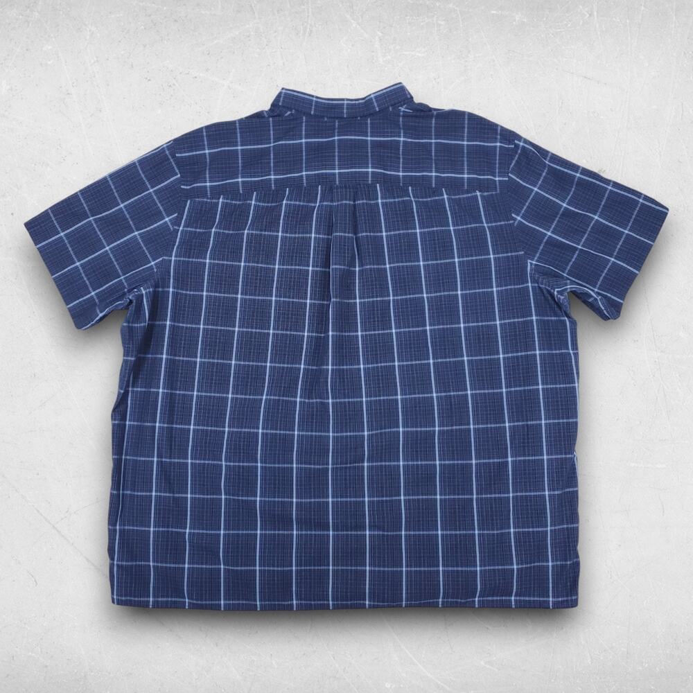 HB Button Up Shirt Men 4XLT Blue Plaid Short Sleeve Casual Grunge Contemporary - Picture 2 of 10